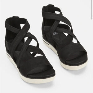 Eileen Fisher Skill Tumbled Nubuck Leather Strappy Sneaker Sandal